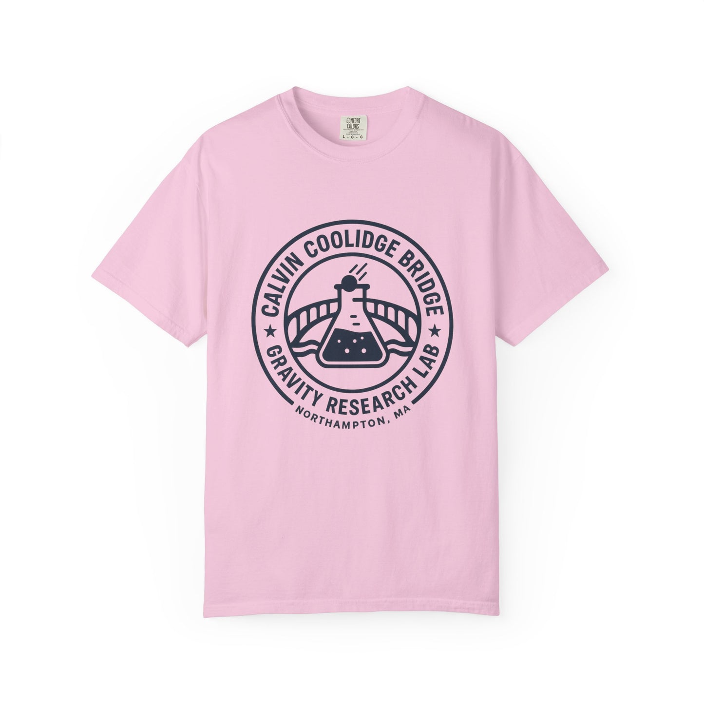 Calvin Coolidge Bridge Gravity Research Lab — Unisex Retro Dept. Tee | Northampton MA | Garment-Dyed Cotton